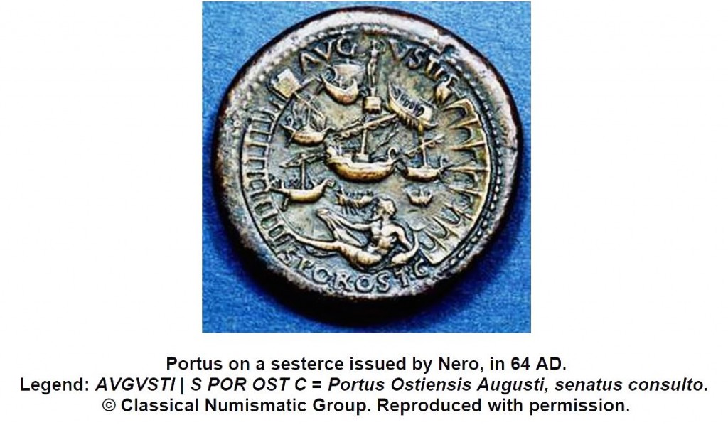 Nero's coin showing Portus Source: www.ostia-antica.com